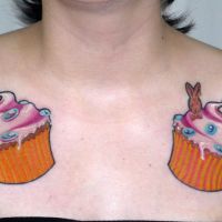 comic style tattoo cupcakes - Flashback Tattoo Studio Friedrichshain Berlin