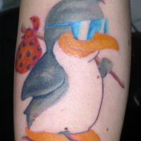 pinguin tätowiert - Flashback Tattoo Studio Friedrichshain Berlin